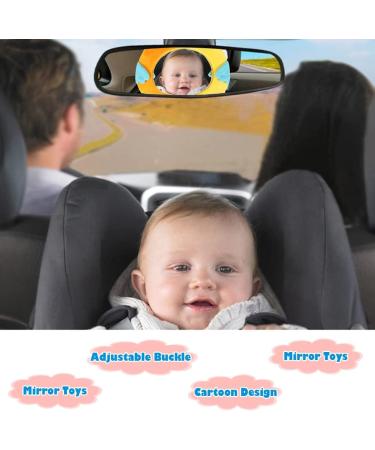 AIPINQI Baby Car Mirror - Shatterproof Safety Rear Facing Mirror for Infant and Newborn | Easy View Cartoon Design for Car Seat | Owl Design - Buy Online on SooperMarket.com