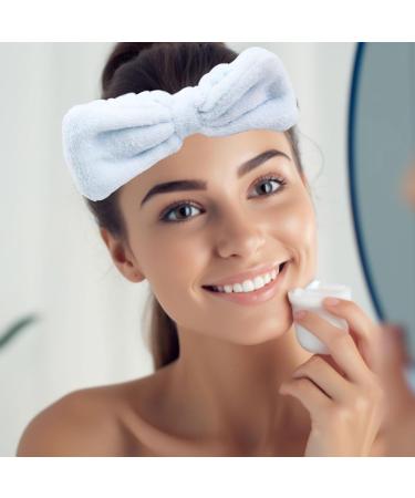 Headband for Washing Face and Makeup 2 Pieces Elastic Bow Tie Hairband for Shower Sports Spa Skincare Beauty Head Wraps Hair Accessories for Women Girls Men Boys Pink and Blue - Buy Online on SooperMarket.com