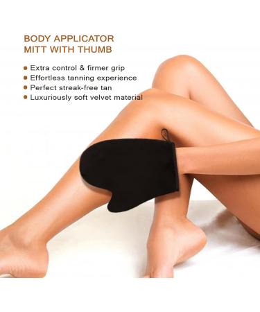 Self Tanning Mitt Face Body Double Sided Applicator Glove with Thumb Soft Tanner Gloves Reusable Washable Tan Mitt for Lotion Mousse Summer Artifact - Buy Online on SooperMarket.com