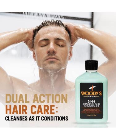 Buy Woody's 2-in-1 Thickening Shampoo & Conditioner for Men Fuller Thicker Hair & Healthier Scalp 12 oz | International Shipping - Buy Online on SooperMarket.com