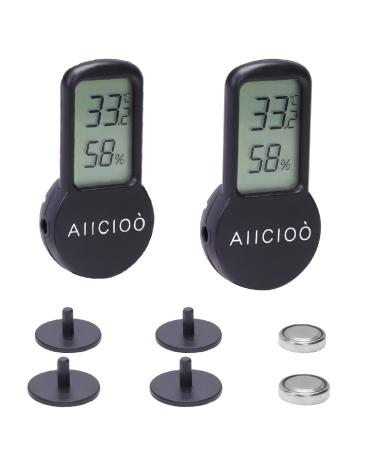 Aiicioo Terrarium Thermo-Hygrometer 2er-Pack Repilizer nurse digital battery-operated temperature temperature-moisture meter for aquarium nurse greenhouse humidifier