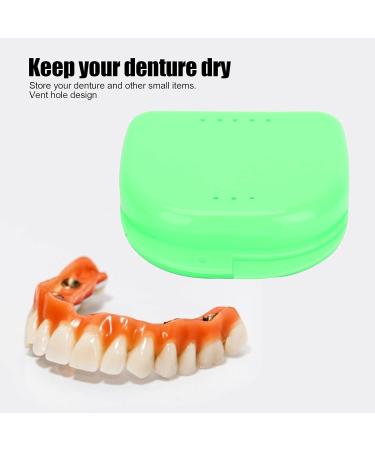 Denture Bathing Box with Ventilation Holes - Green Denture Holder Case for Orthodontic Retainers & Artificial Teeth | International Shipping - Buy Online on SooperMarket.com