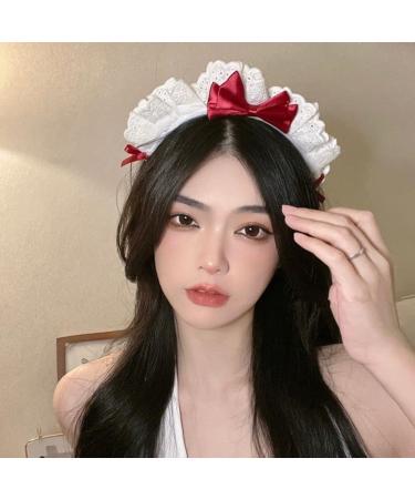 Black Women Girls Lolita Headband Lace Bow Hair Band Maid Anime Cosplay Headwear Ribbon Bowknot Cute Hair Band Party Hair Accessories Women's Fashion Headbands Hair Care - Buy Online on SooperMarket.com