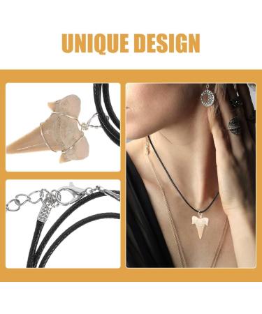 Toddmomy Wire Wrapped Fossilized Shark Teeth Necklace Shark Tooth Pendant Decoration Shark Teeth Charms Tooth Ornament - Buy Online on SooperMarket.com