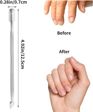 Sibba 2 Pcs Stainless Steel Cuticle Pusher Tool Set for Professional Nail Care - Nail Polish Remover and Cuticle Cleaner for Fingernails and Toenails - Buy Online on SooperMarket.com