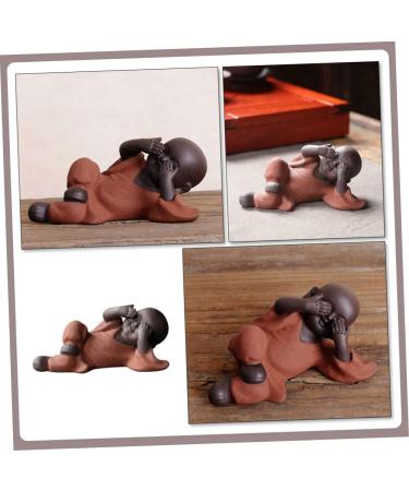 Alipis Tea Pet Chinese Decor Fairy Feng Shui Laughing Buddha Car Decoration Buddha Ornament Maitreya Buddha Figurine Desk Decor Monk Outdoor Statue Three No Purple Clay Decorations Red 13.3X6.5CM - Buy Online on SooperMarket.com