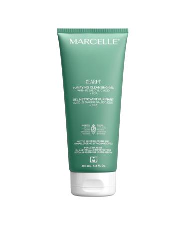 Marcelle Clari-T Purifying Cleansing Gel with 1% Salicylic Acid + PCA Facial Cleanser Clarifying & Exfoliating Vegan Cruelty-Free Hypoallergenic Fragrance-Free Non-Comedogenic 200 mL
