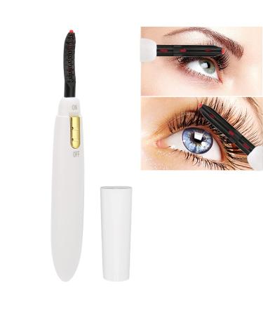 Heated Eyelash Curler Electric Eyelash Curler Heated Eyelash Curler Long Lasting Natural Eyelash Curler for Women Lashes Natural Curls(White)