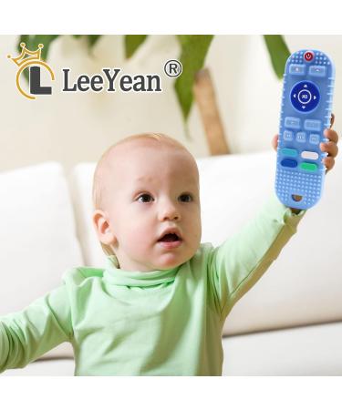 2 Pack Baby Teether Toys - Remote Control and Dinosaur Chew Toys for Babies 0-12 Months | Silicone Teethers for Boys and Girls - Reduce Gum Discomfort - Buy Online on SooperMarket.com