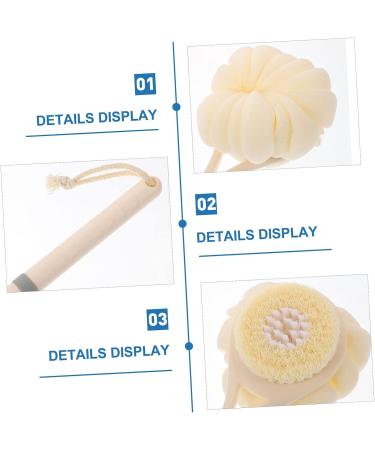 FRCOLOR Bath Brush Loofah Sponge | Exfoliating Shower Scrubber for Back | Bathroom Accessory 37.5x11x7.5 - Buy Online on SooperMarket.com
