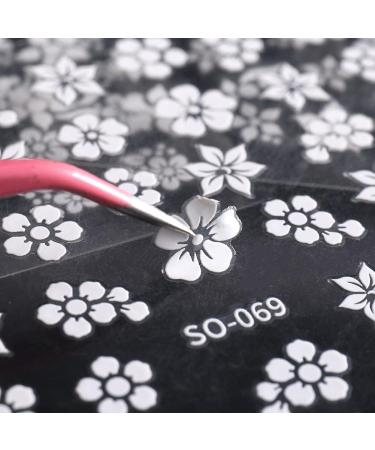 White Flower Nail Stickers - 3D Self Adhesive Floral Decals for DIY Nail Art - Buy Online on SooperMarket.com