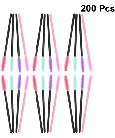 LEORX 200pcs Silicone Eyelash Brushes Disposable Mascara Applicator Wands Brush for Lash Extensions (Colorful) - Buy Online on SooperMarket.com