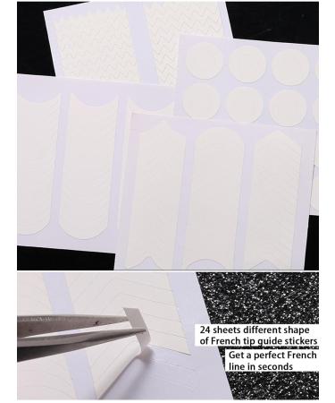 Shop French Tip Nail Stamp Kit | Nail Art Brush & Guide Stickers for Perfect Nail Designs | International Shipping Available - Buy Online on SooperMarket.com