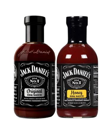 BBQ Sauce Bundle with Jack Daniel's Original BBQ Sauce 553g and Jack Daniels Honey BBQ Sauce 553g (2 Pack)