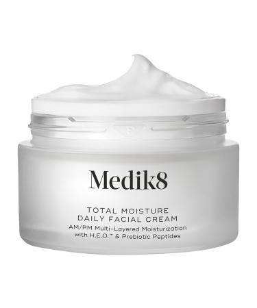 Medik8 Total Moisture Daily Facial Cream - Hydrating Peptide Face Moisturizer with Hyaluronic Acid - Plumps Skin - Supports Skin Barrier - 1.6 oz