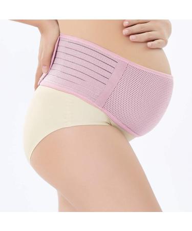 WANYI Breathable Maternity Support Belt Belly Band C Section Pregnancy Support Belt Back Pain Relieve Lower Back Pelvic and Hip Pain for 2 in 1 Pre- and Post-natal(Pink L) L Pink
