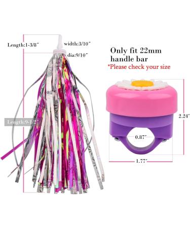 U-LIAN Kids Purple Streamers and Bike Bell for Girls | Flower Bicycle Bell + Handlebar Streamers Set - Pink - Buy Online on SooperMarket.com
