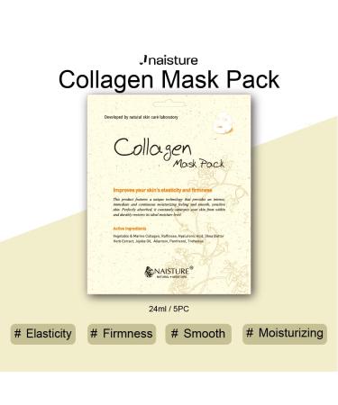 Buy Vegetable Collagen 5-Pack Korean Face Masks - Moisturizing Skincare for All Skin Types | Perfect Self-Care & Gift for Men & Women - Buy Online on SooperMarket.com