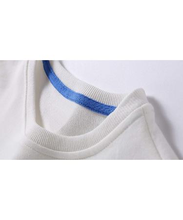 Taigood Kids Jumper for Boys - Cotton Sweatshirt, Long Sleeve T-Shirt Pullover, Ages 1-7 Years - White - Buy Online on SooperMarket.com