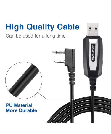 Baofeng USB Programming Cable CH340 Chip for GMRS Radio Two Way Radio - Black-CH340 - Buy Online on SooperMarket.com