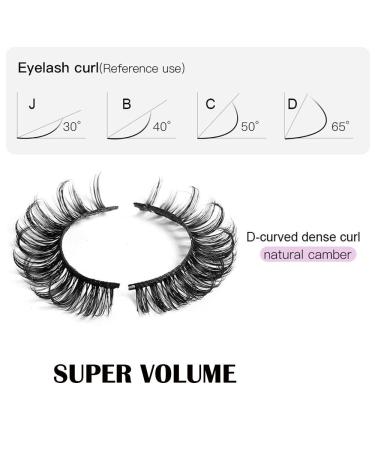 Russian Strip Lashes DD Curl Wispy 16mm - 10 Pairs Pack (DD-032) | Fluffy Faux Mink Lashes for Natural Volume Extension - Buy Online on SooperMarket.com