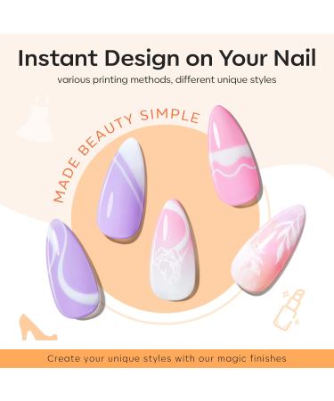 Modelones Nail Art Stamper Kit 7Pcs - Premium Double Nail Stamp Stencils & Gel for DIY French Manicure - Buy Online on SooperMarket.com