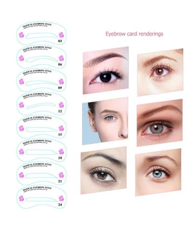 Kalolary 24 PCS Eyebrow Shaping Stencils Kit - DIY Eyebrow Grooming Templates for Perfect Shaping - Buy Online on SooperMarket.com