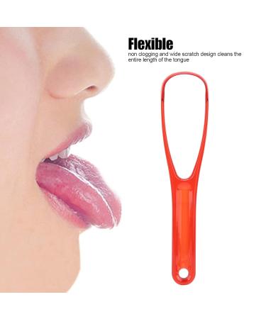 Buy Tongue Scraper - Plastic Tongue Cleaner & Brush for Fresh Breath | Heal Bad Breath for Adults & Kids (Red) - Buy Online on SooperMarket.com