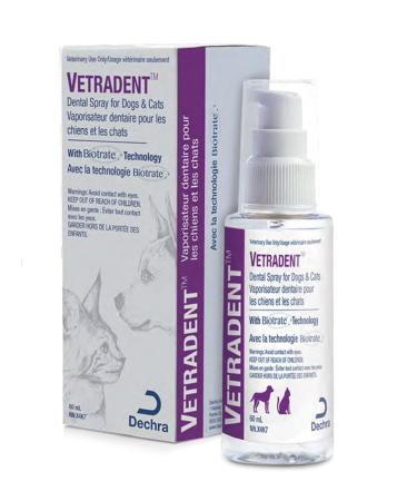 VETRADENT Oral Spray for Dogs & Cats with Biotrate Technology Fight Plaque & Tartar Freshen Breath Maintain & Promote Good Dental and Oral Hygiene 60ml Made in USA