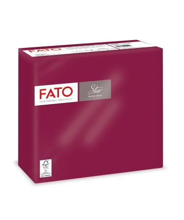 FATO-disposable paper napkins softness and softness pack with 40 napkins size 38x38 4-folded 2-layer color bordeaux 100% pure cellulose paper FSC certified burgundy
