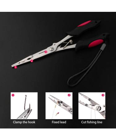 Hikary Long Nose Fishing Pliers - Stainless Steel Hook Remover & Braid Cutter - 8.8inches - Buy Online on SooperMarket.com