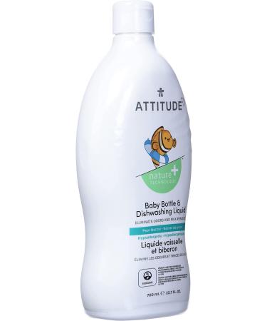 ATTITUDE Little One Baby Bottle & Dishwashing Liquid - Pear Nectar 23.7 fl oz (700 ml) | Eco-Friendly & Safe for Babies - Buy Online on SooperMarket.com