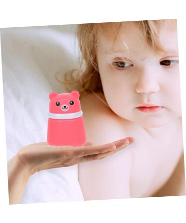 PLAFOPE 2pcs Bear Powder Puff Box | Travel Baby Powder Container Set - Pink | Food Grade PP | Baby Powder Lotion, After-Bath Powder, Sponges | 10X7CM - Buy Online on SooperMarket.com