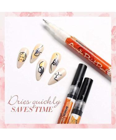 Waterproof Male Nail Art Graffiti Pen Set - Gel Polish Pencil for DIY 3D Nail Design - UV-LED Malgel in Silver - Buy Online on SooperMarket.com