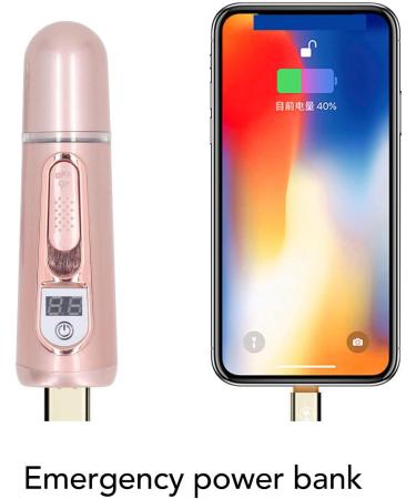 Facial Mist Sprayer Facial Sprayer Humidifier Rechargeable Portable Nano Mist Sprayer Facial Humidifier Power Bank Rose Gold 35 Ml - Buy Online on SooperMarket.com