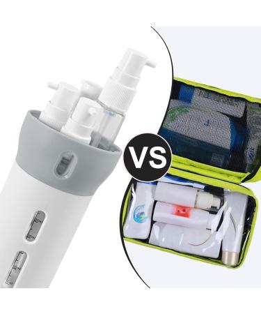 Chiveenido 4-in-1 Travel Dispenser Set | Refillable Shampoo & Toiletry Bottles - Pink & Gray - International Shipping - Buy Online on SooperMarket.com