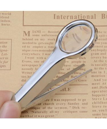 QHYTL 10X Magnifying Glass with Tweezers - Portable Stainless Steel Handheld Repair Tool - Buy Online on SooperMarket.com