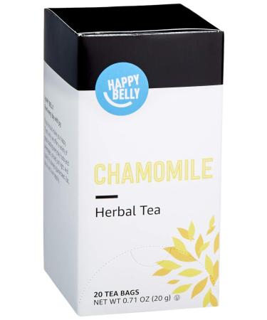 Amazon Brand - Happy Belly Chamomile Herbal Tea Bags, 20 Count (Previously Solimo)