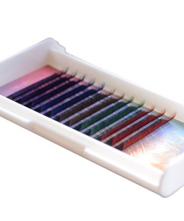 Scala 12 rows/tray B Curl Thickness 0.10mm 5 Colors Rainbow Colored Eyelash Extension Faux Mink Color Eyelashes Colorful Eyelash Extension (13mm)