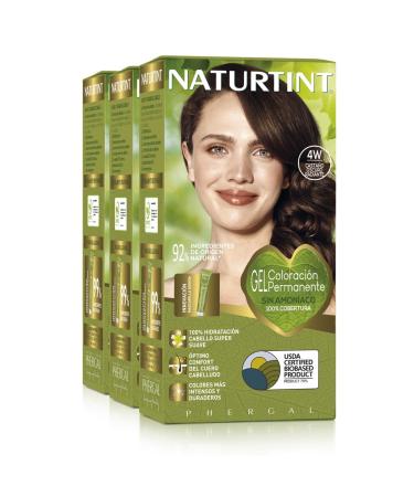 Natureint Biobased |Hair color oohne ammoniak |4W radiant dark brown |High proportion of natural ingredients3 pack |510 ml 4W.Radiant dark brown 170 ml (3 pack)