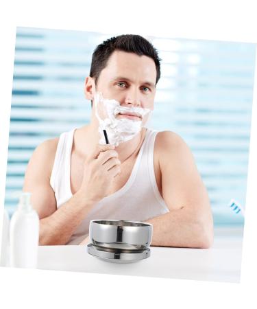 Beavorty 2-Pack Razor Cup Bowl - Men's Shaving Foam Container with Steel Lid | Durable Hairdresser Accessories | 11x5.5cm | Silver - Buy Online on SooperMarket.com