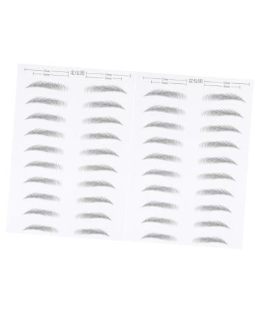 Housoutil Black Eyebrows 2 Pairs Simulation Eyebrow Stick-on Brows Artificial Eyebrow Patch Eyebrow Stickers Water Proof 3d