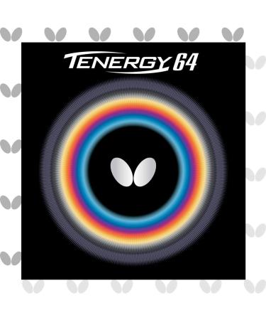 Butterfly Tenergy 64 Table Tennis Rubber Sheet - 1.7 mm, 1.9 mm, or 2.1 mm - Red or Black - 1 Inverted Table Tennis Rubber Sheet - Professional Butterfly Table Tennis Rubber Sheets 2.1 Black