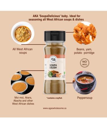 Aga's Wholesome Soupa Delish 100g West Africa Soup Seasoning Fermented Locust Bean Crayfish Fish Powder Native African Spices Nigerian Soup Spice Low Sodium & MSG Free Natural Spices Native African Spices Gluten Free Non-Irradiated GMO Free - Buy Online on SooperMarket.com