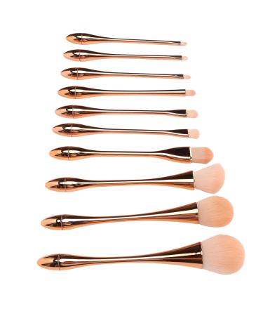10pcs Pink Gold Makeup Brush Set - Face & Eyeshadow Brushes for Powder Cream & Liquid Makeup - Buy Online on SooperMarket.com