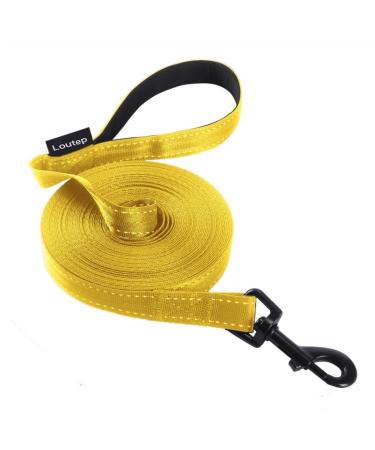 Loutep Reflecting training lines for dogs 3 m 5 m 10 m 15 m 20 m 25 m 30 m strong nylons rope extra long leash dog leash with padded handle for large medium -sized and small 30m yellow