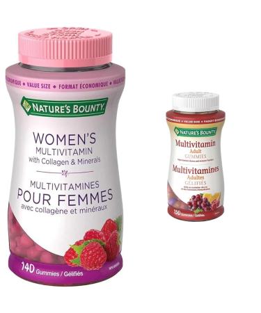 Nature's Bounty Women's Multivitamin Gummies + Nature's Bounty Adult Multivitamin Gummies (150 Count)
