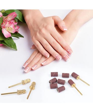Rolybag 10 Pieces nail drill heads nail drill bits sanding band shaft 3/32 inch nail drill bits mandrels for electric file nail sanders manicure pedicures home salon & spa(10-golden) - Buy Online on SooperMarket.com