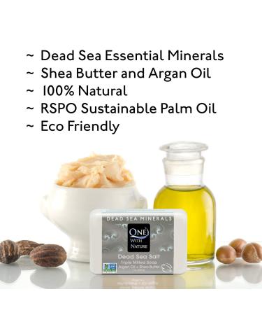 Dead Sea Salt Soap Pack - 3 Bars of Shea Butter & Argan Oil - Natural, Therapeutic for All Skin Types - Buy Online on SooperMarket.com