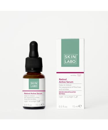 SkinLabo Retinol Active Serum - Improves Skin Tone and Appearance of Fine Lines Anti-Wrinkle Action with Microencapsulated Retinol - 15ml New Version